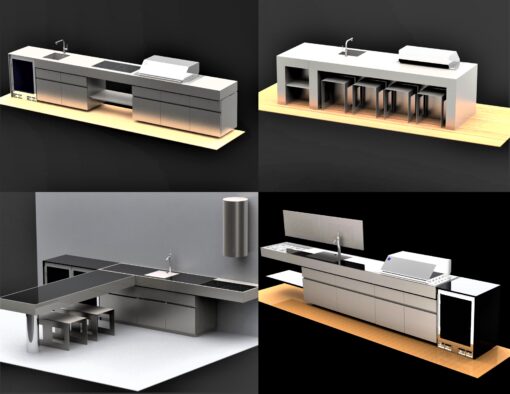 Sleek-Cantilever-Top-Gas-Charcoal-BBQ-Grill-custom-outdoor-kitchen-island-stainless-steel-2-510x394