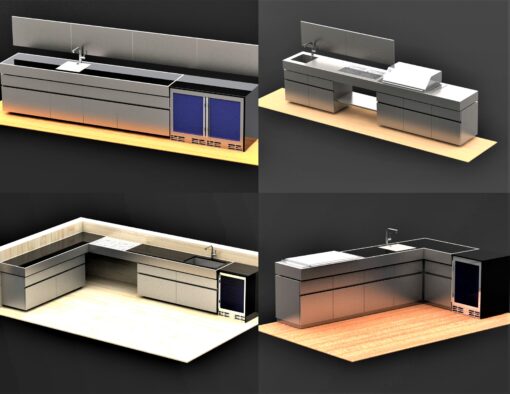 Sleek-Cantilever-Top-Gas-Charcoal-BBQ-Grill-custom-outdoor-kitchen-island-stainless-steel-510x394