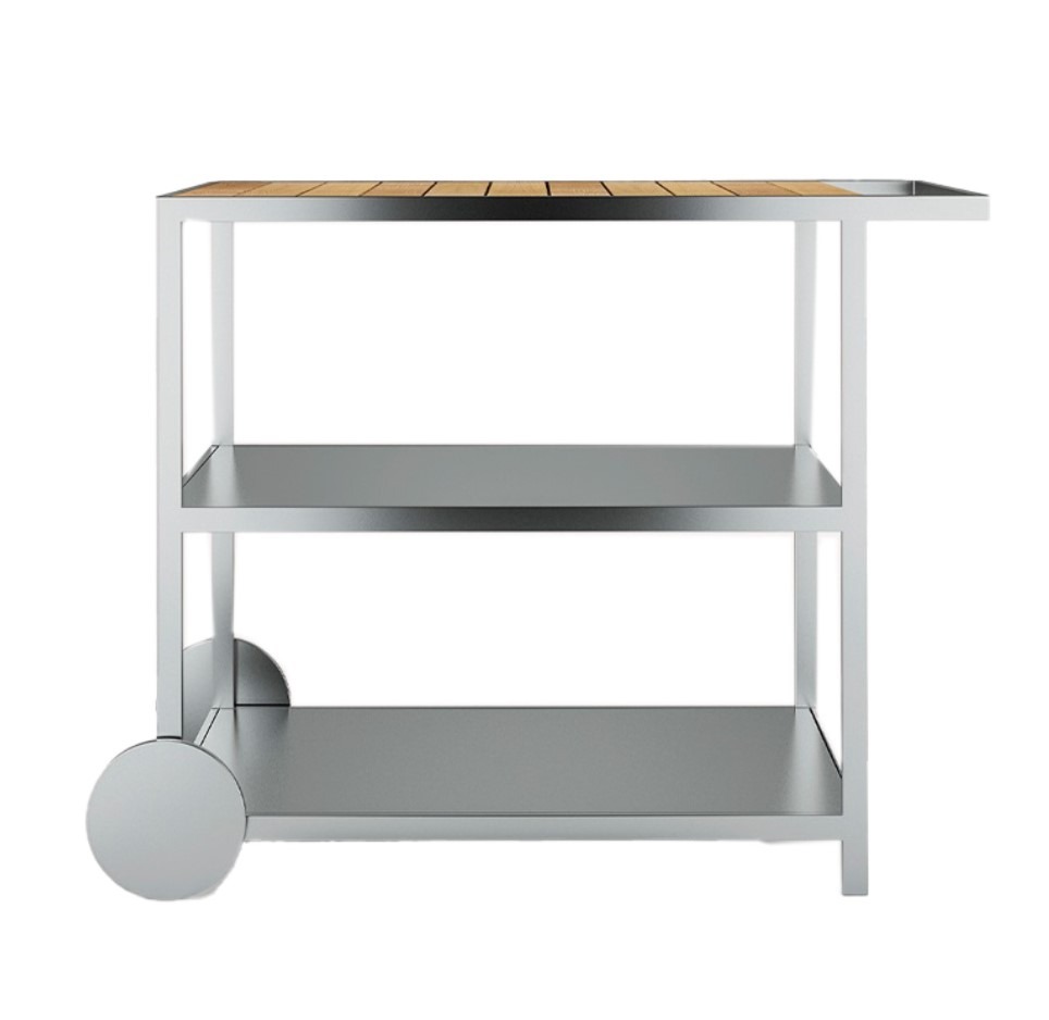 garden-ease-bar-cart-trolley-modern-black-teak-wheels-stainless-steel