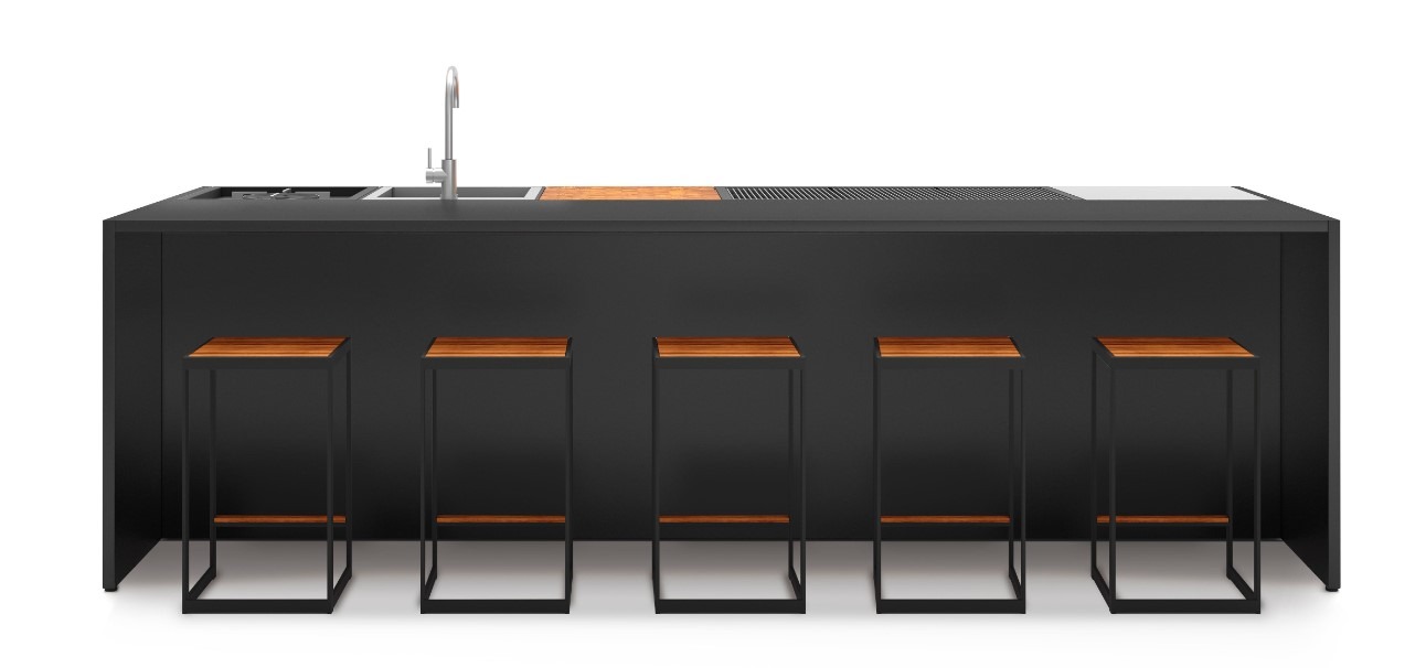 modern-luxury-outdoor-kitchen-island-black-bar-gas-charcoal-sink-refrigerator-cooking-hub