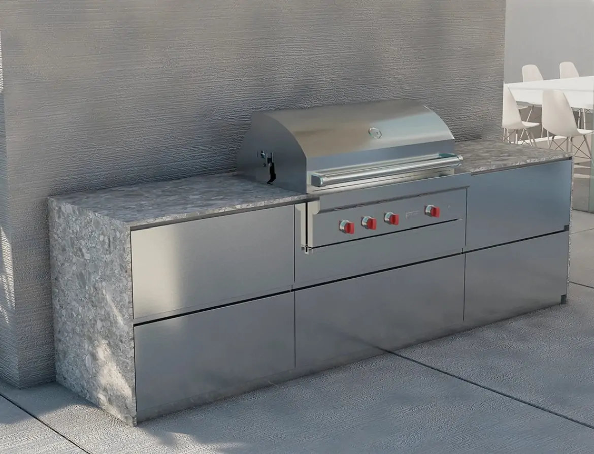 sleek-aventura-calcutta-stone-porcelain-marble-316-white-custom-modern-luxury-outdoor-kitchen-subzero-grill