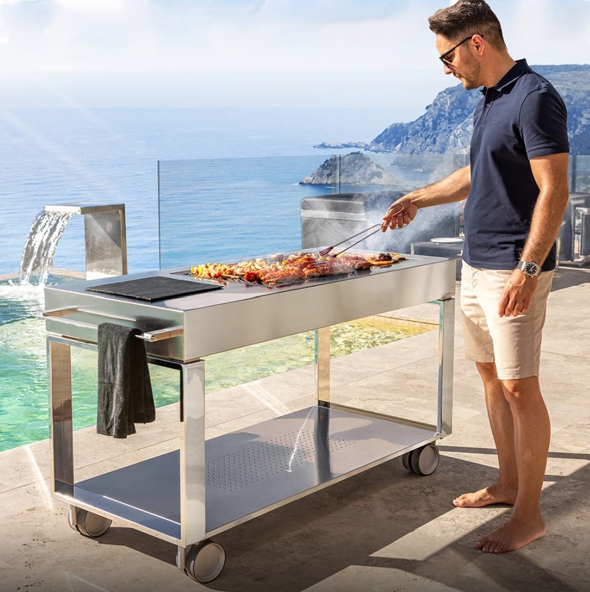 sleek-bar-cart-wheels-trolly-rolling-portable-yacht-modern-luxury-grill-pool-designer